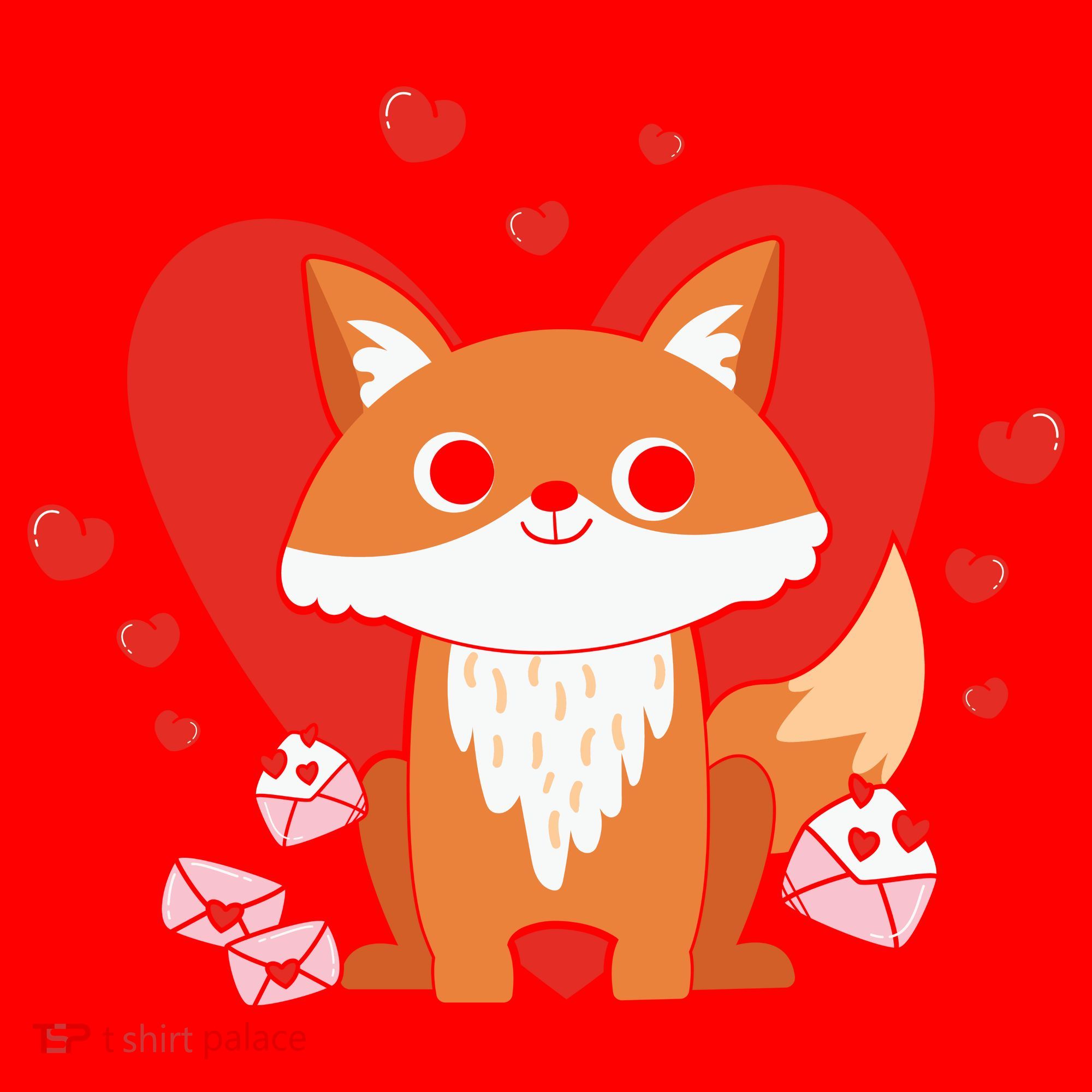 Cute Fox Animal Valentine Gift For Valentine Day Santa Hat