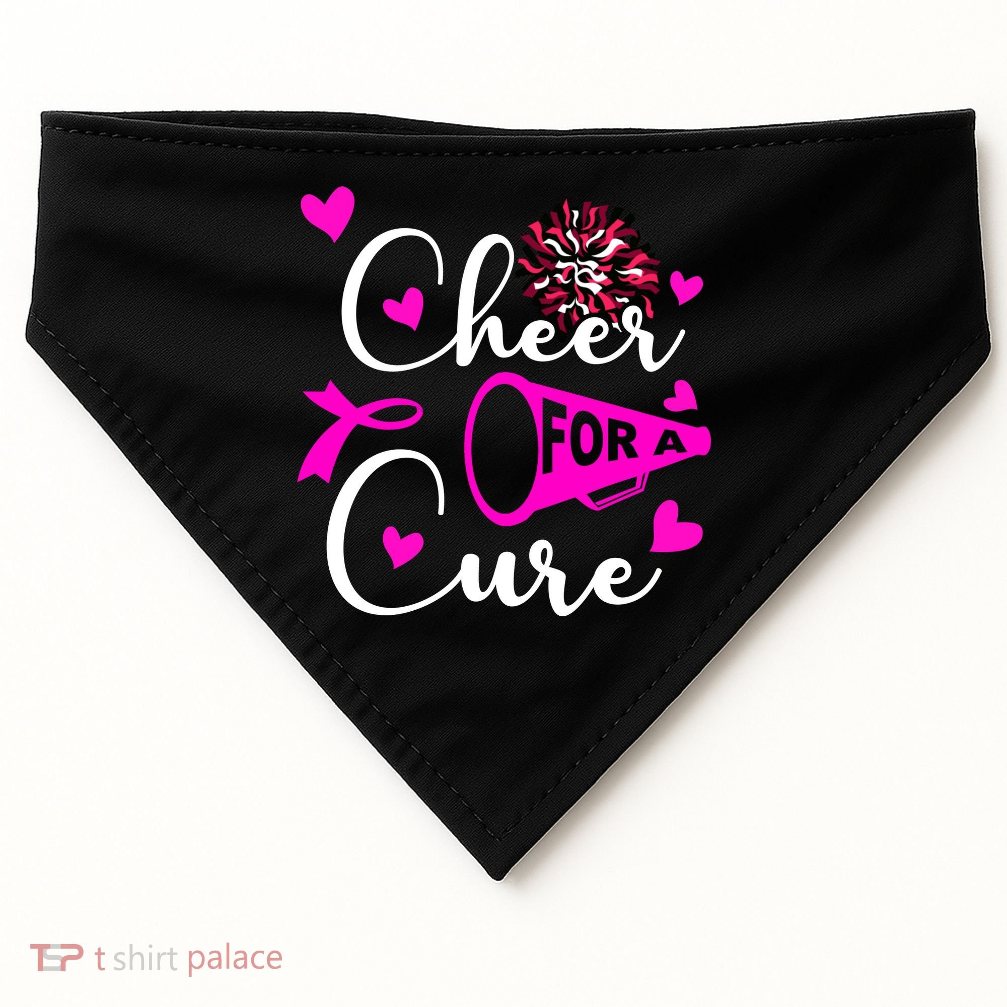 Cheer For A Cure Breast Cancer Awareness USA-Made Doggie Bandana