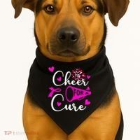 Cheer For A Cure Breast Cancer Awareness USA-Made Doggie Bandana thumb 1