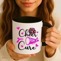 Cheer For A Cure Breast Cancer Awareness Coffee Mug thumb 3