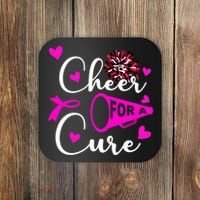 Cheer For A Cure Breast Cancer Awareness Coaster thumb 0