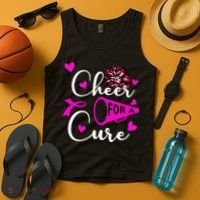 Cheer For A Cure Breast Cancer Awareness Tank Top thumb 4