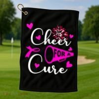 Cheer For A Cure Breast Cancer Awareness Golf Towel thumb 1