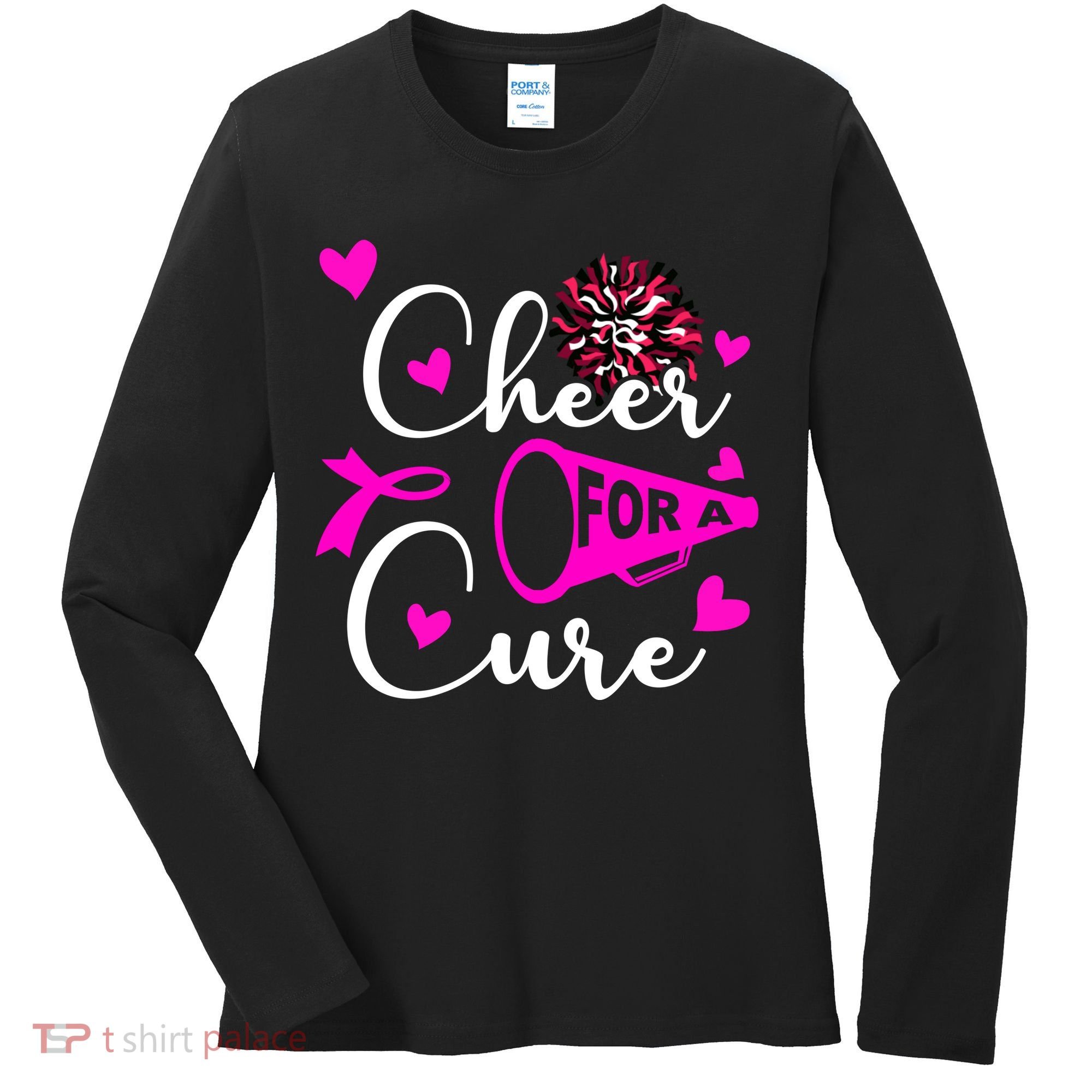 Cheer For A Cure Breast Cancer Awareness Women's Long Sleeve Shirt