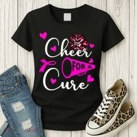 Cheer For A Cure Breast Cancer Awareness Women's T-Shirt thumb 3
