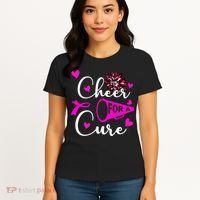 Cheer For A Cure Breast Cancer Awareness Women's T-Shirt thumb 4