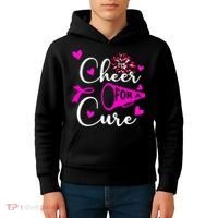 Cheer For A Cure Breast Cancer Awareness Kids Hoodie thumb 4