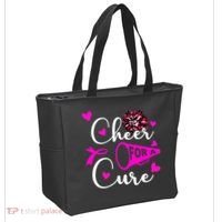 Cheer For A Cure Breast Cancer Awareness Tote Bag thumb 2