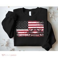 Crab Fisherman American Flag 4th of July Crabbing Sweatshirt thumb 2