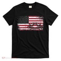 Crab Fisherman American Flag 4th of July Crabbing T-Shirt thumb 0