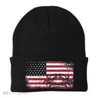 Crab Fisherman American Flag 4th of July Crabbing Beanie thumb 0