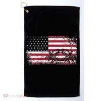 Crab Fisherman American Flag 4th of July Crabbing Golf Towel thumb 0