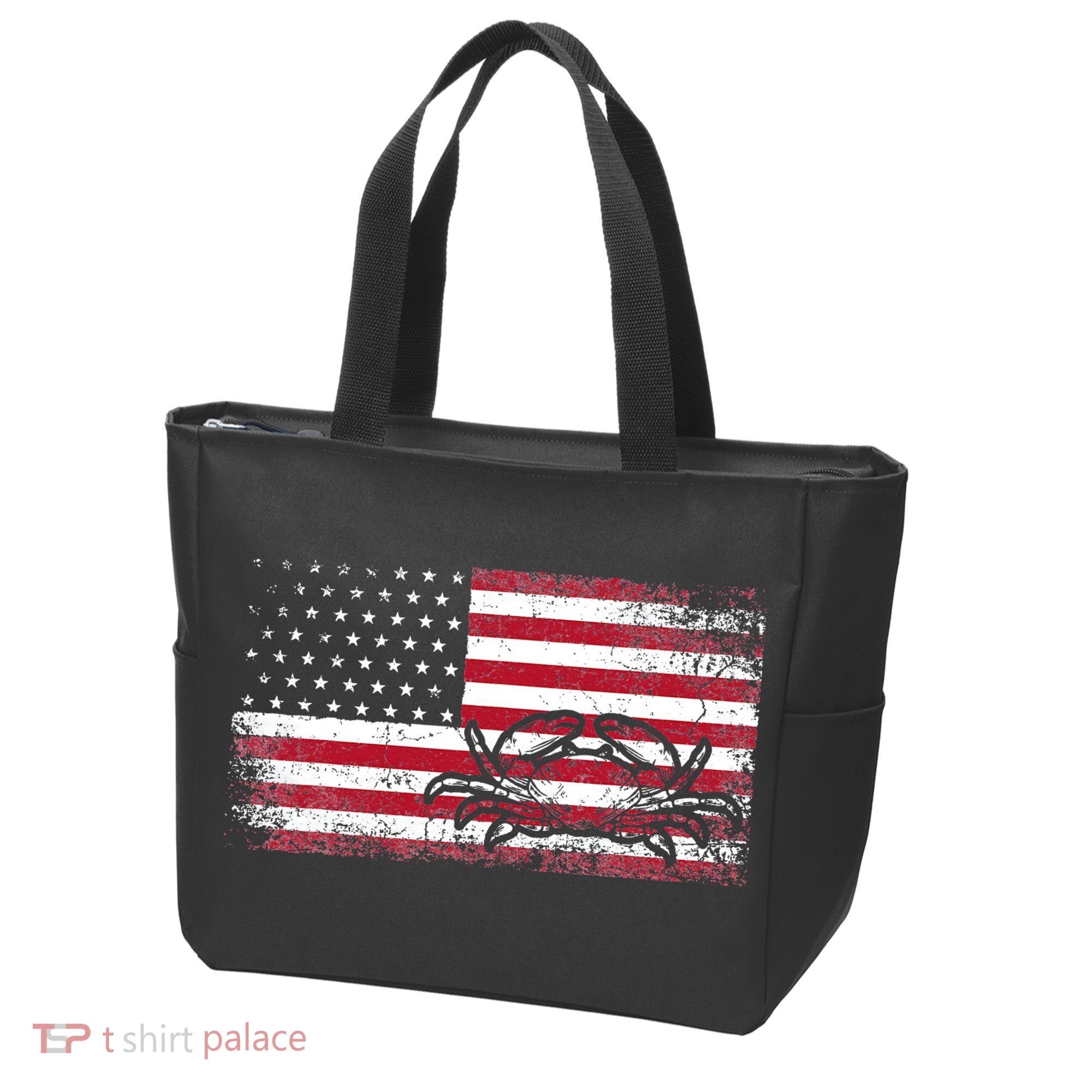 Crab Fisherman American Flag 4th of July Crabbing Tote Bag