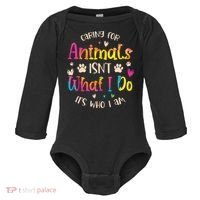 Caring For Animals Isnt What I Do Its Who Animal Rescue Baby Long Sleeve Bodysuit thumb 0