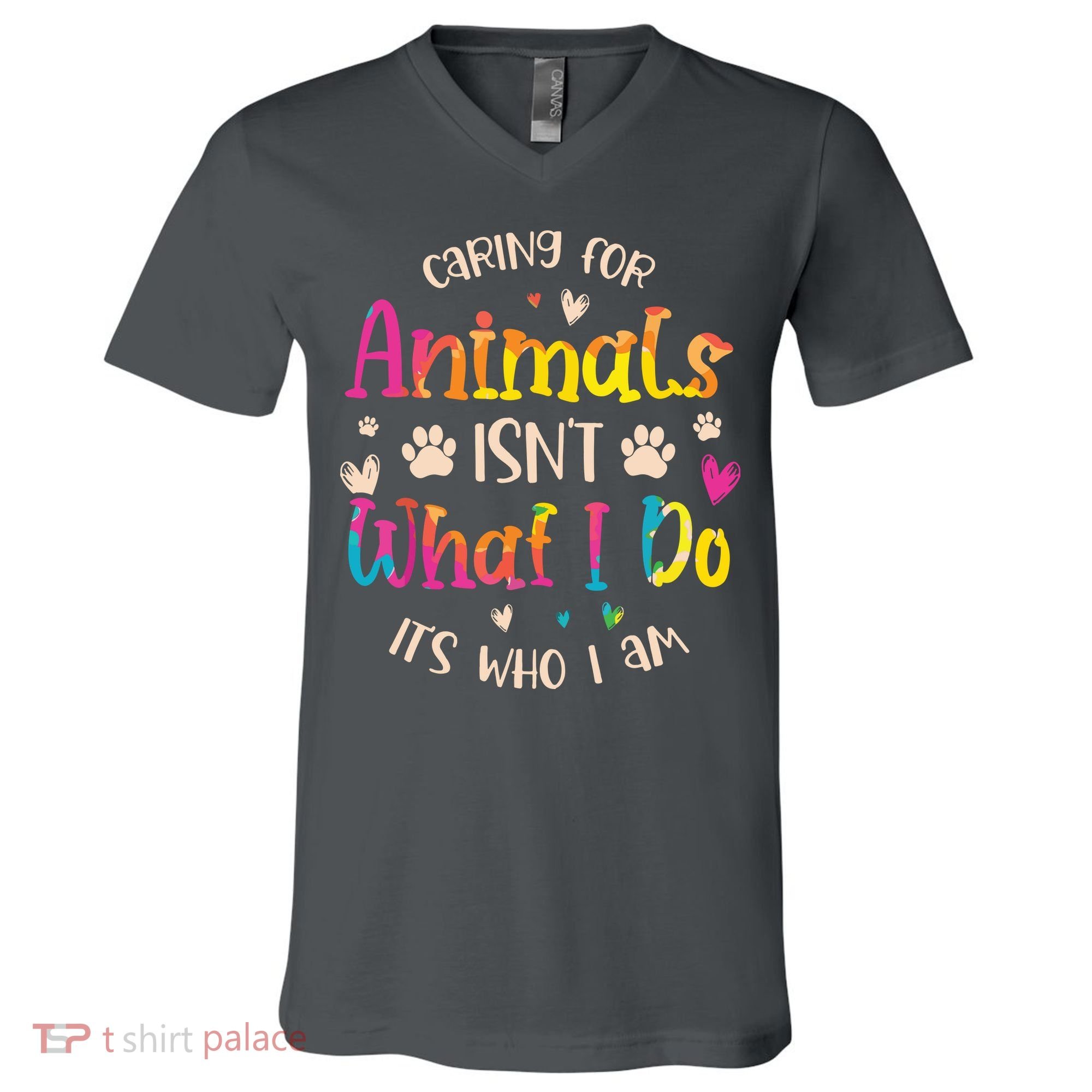 Caring For Animals Isnt What I Do Its Who Animal Rescue V-Neck T-Shirt