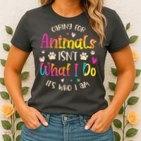 Caring For Animals Isnt What I Do Its Who Animal Rescue Women's T-Shirt thumb 2