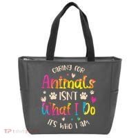 Caring For Animals Isnt What I Do Its Who Animal Rescue Tote Bag thumb 0