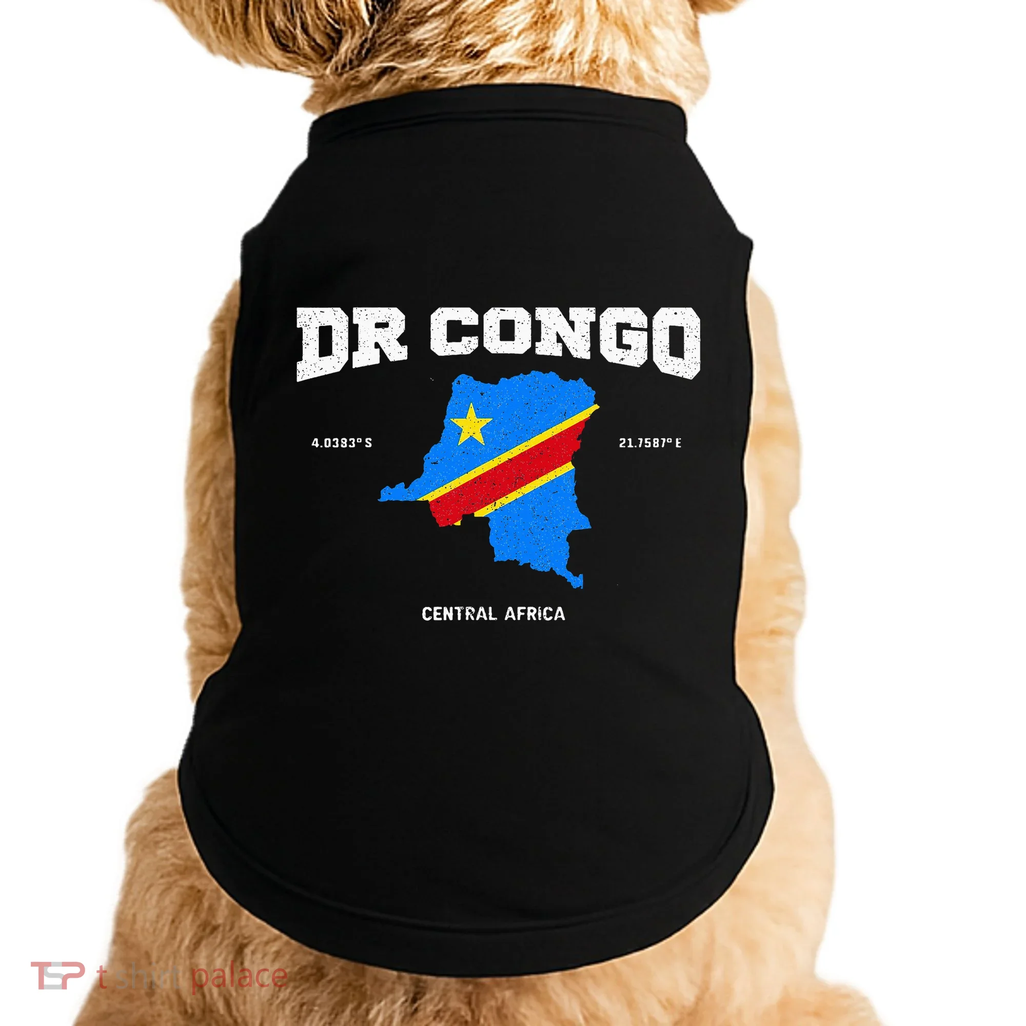 Congolese Flag And Map Dr. Congo Coordinates Doggie Tank