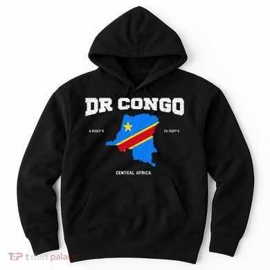 Congolese Flag And Map Dr. Congo Coordinates Hoodie