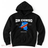Congolese Flag And Map Dr. Congo Coordinates Hoodie thumb 0