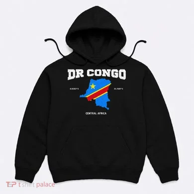 Congolese Flag And Map Dr. Congo Coordinates Hoodie