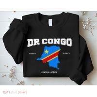 Congolese Flag And Map Dr. Congo Coordinates Sweatshirt thumb 2