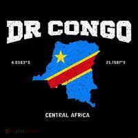 Congolese Flag And Map Dr. Congo Coordinates T-Shirt thumb 7