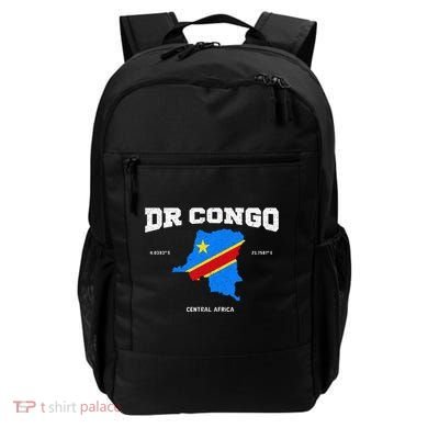Congolese Flag And Map Dr. Congo Coordinates Backpack