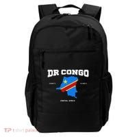 Congolese Flag And Map Dr. Congo Coordinates Backpack thumb 0