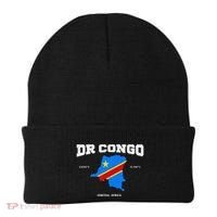 Congolese Flag And Map Dr. Congo Coordinates Beanie thumb 0