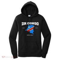 Congolese Flag And Map Dr. Congo Coordinates Women's Hoodie thumb 0