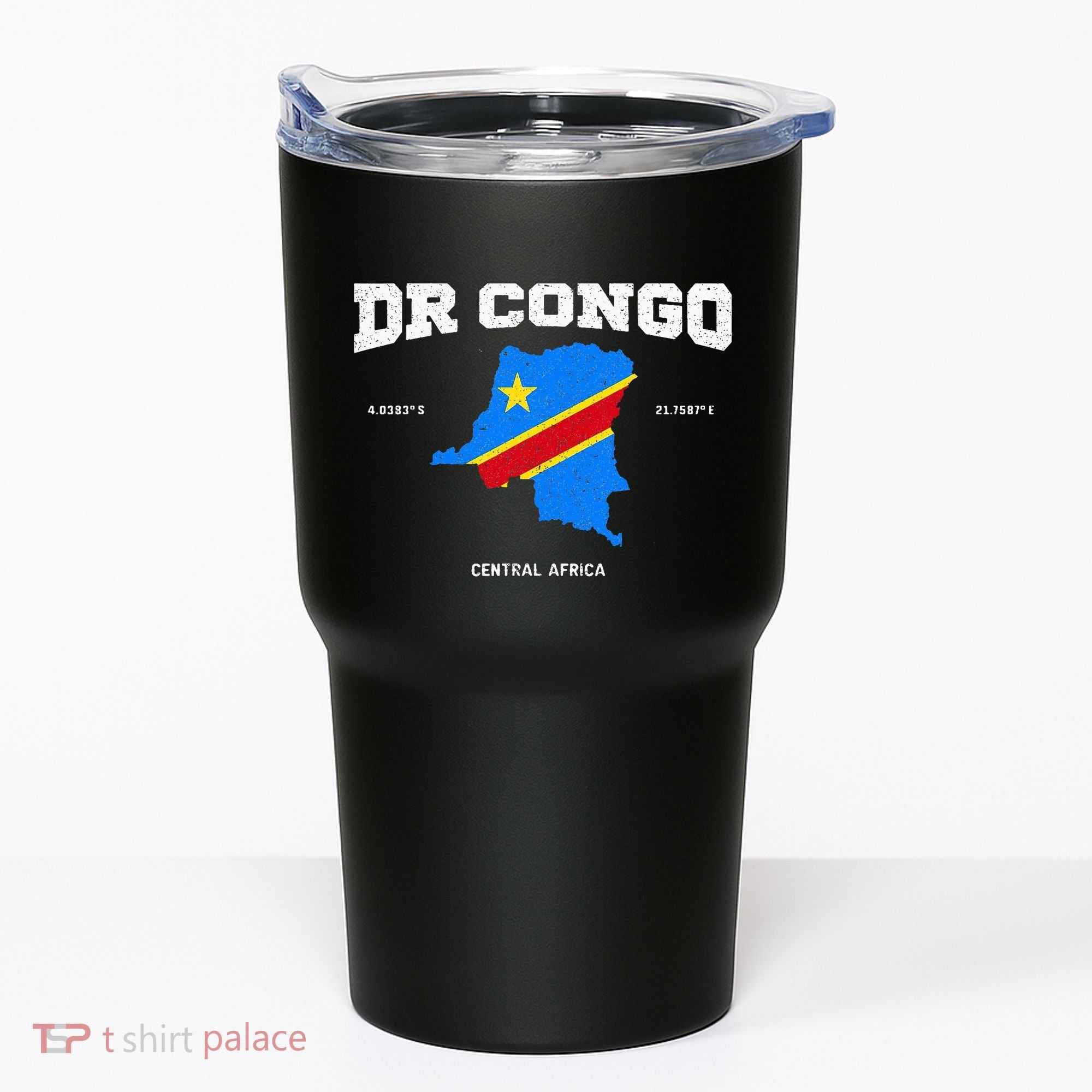 Congolese Flag And Map Dr. Congo Coordinates Tumbler