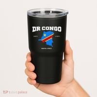 Congolese Flag And Map Dr. Congo Coordinates Tumbler thumb 2