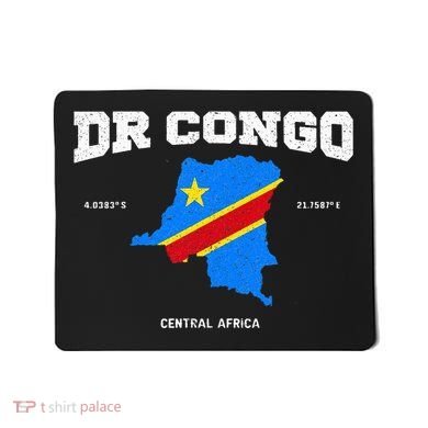 Congolese Flag And Map Dr. Congo Coordinates Mousepad