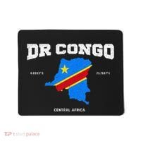 Congolese Flag And Map Dr. Congo Coordinates Mousepad thumb 0