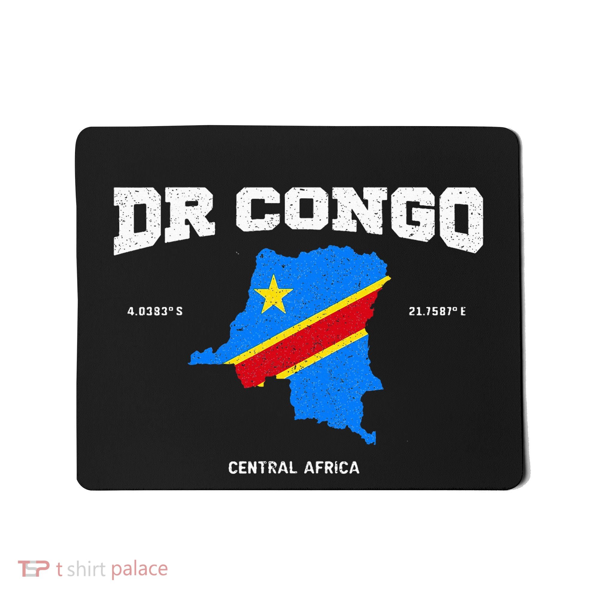 Congolese Flag And Map Dr. Congo Coordinates Mousepad