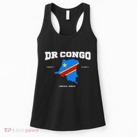Congolese Flag And Map Dr. Congo Coordinates Women's Tank Top thumb 0