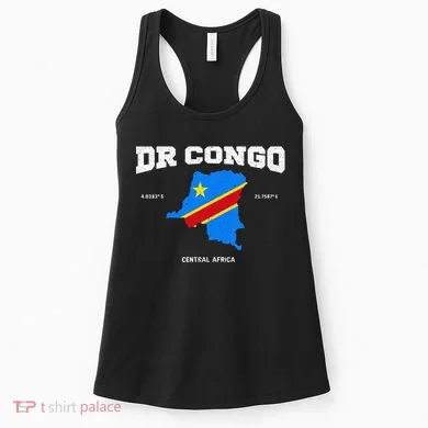 Congolese Flag And Map Dr. Congo Coordinates Women's Tank Top