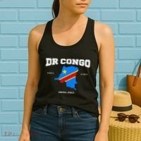 Congolese Flag And Map Dr. Congo Coordinates Women's Tank Top thumb 2