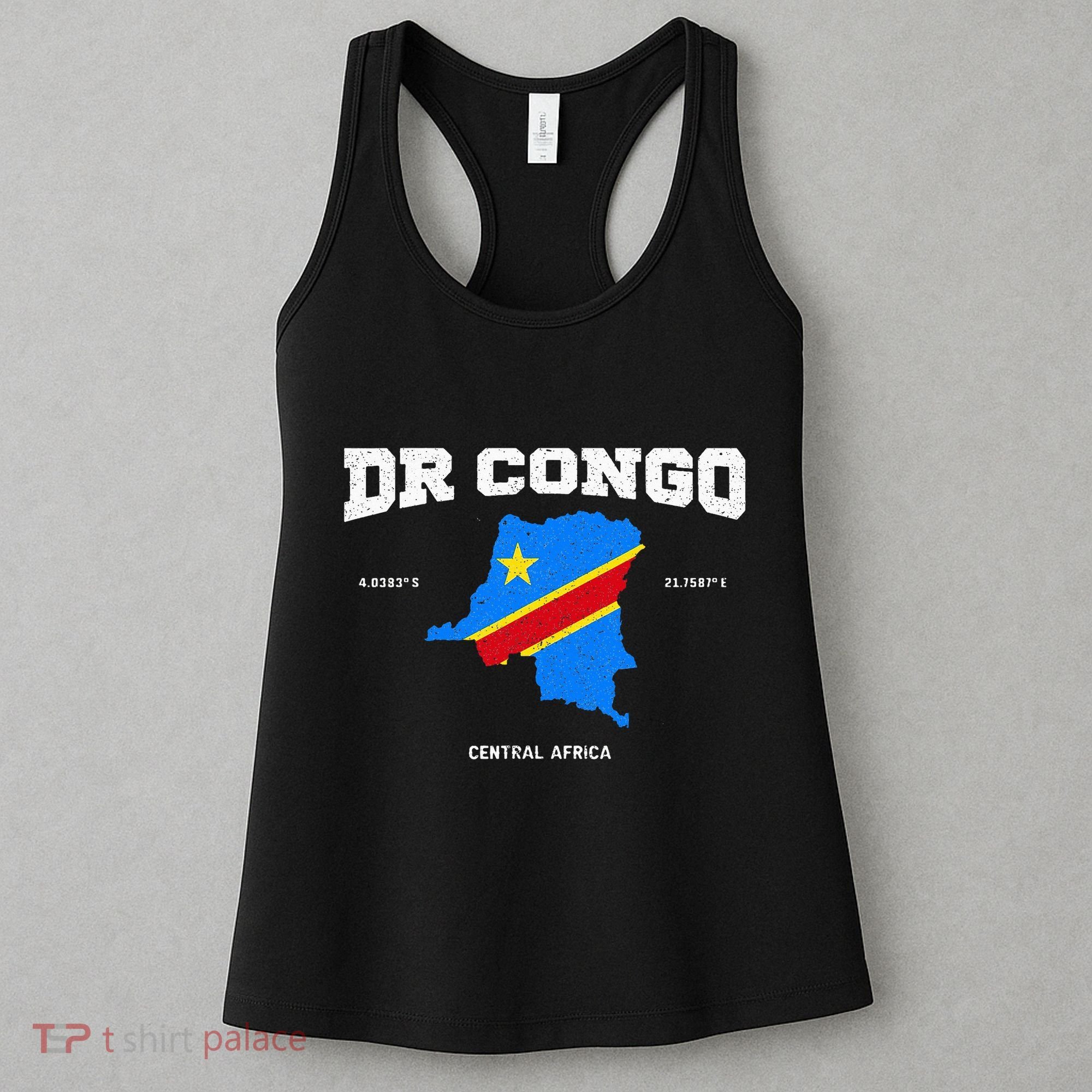 Congolese Flag And Map Dr. Congo Coordinates Women's Tank Top