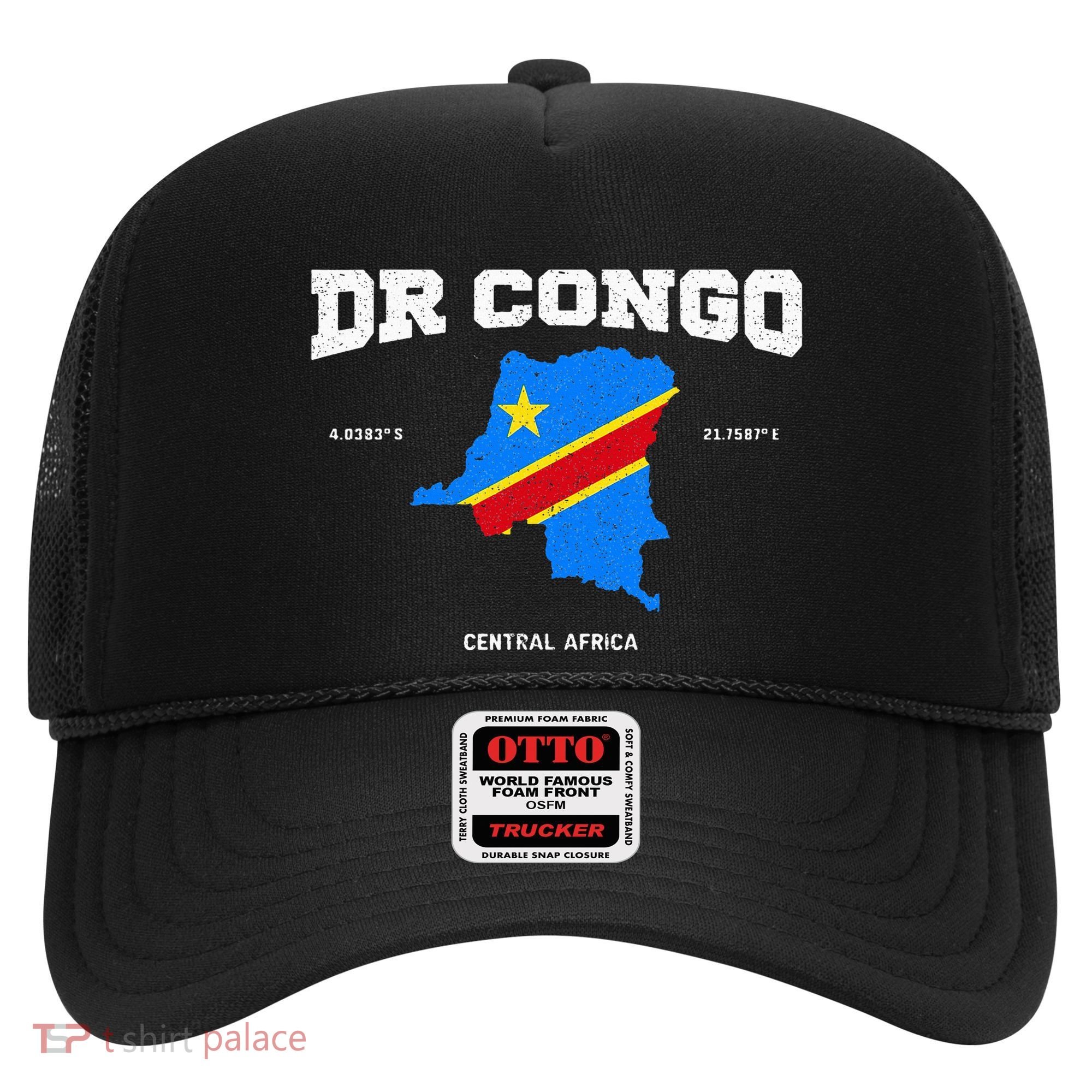 Congolese Flag And Map Dr. Congo Coordinates Hat