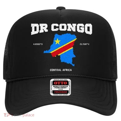 Congolese Flag And Map Dr. Congo Coordinates Hat