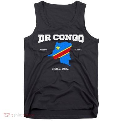 Congolese Flag And Map Dr. Congo Coordinates Tank Top