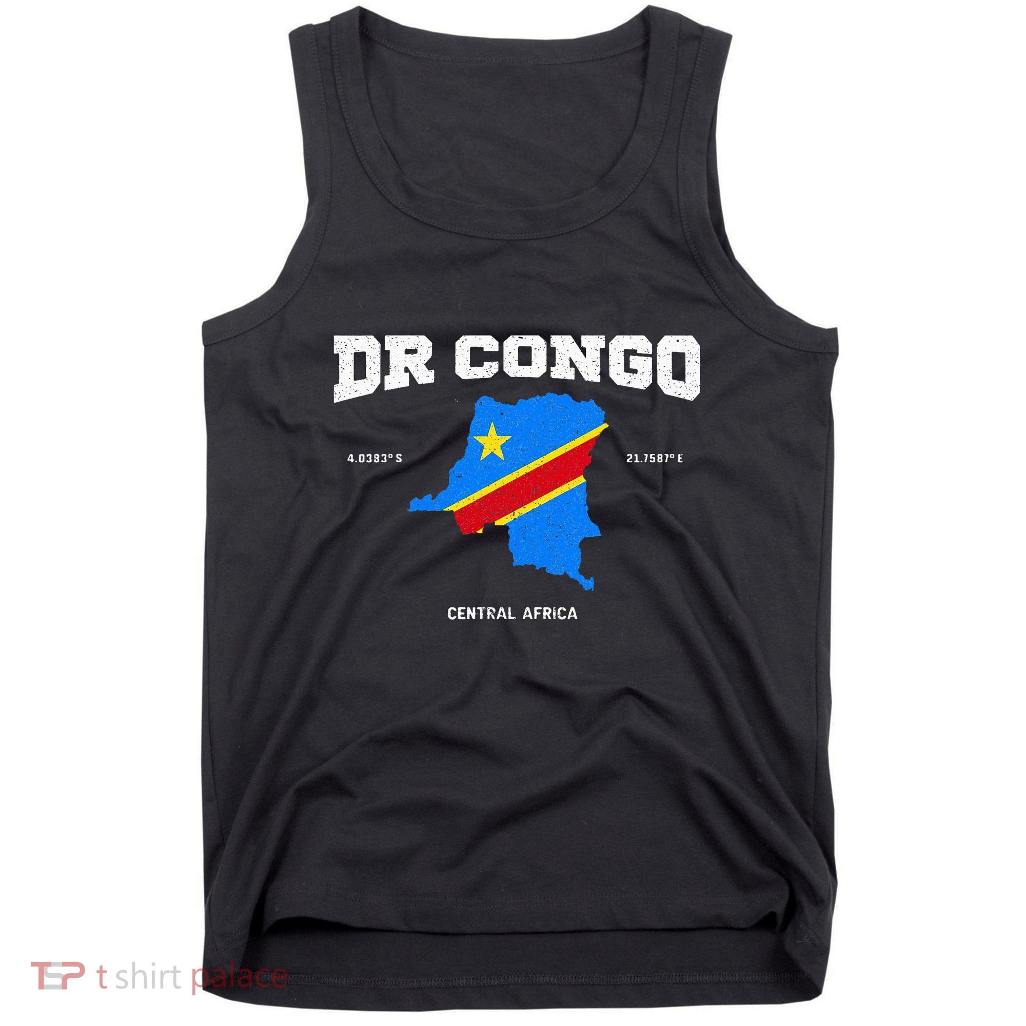 Congolese Flag And Map Dr. Congo Coordinates Tank Top
