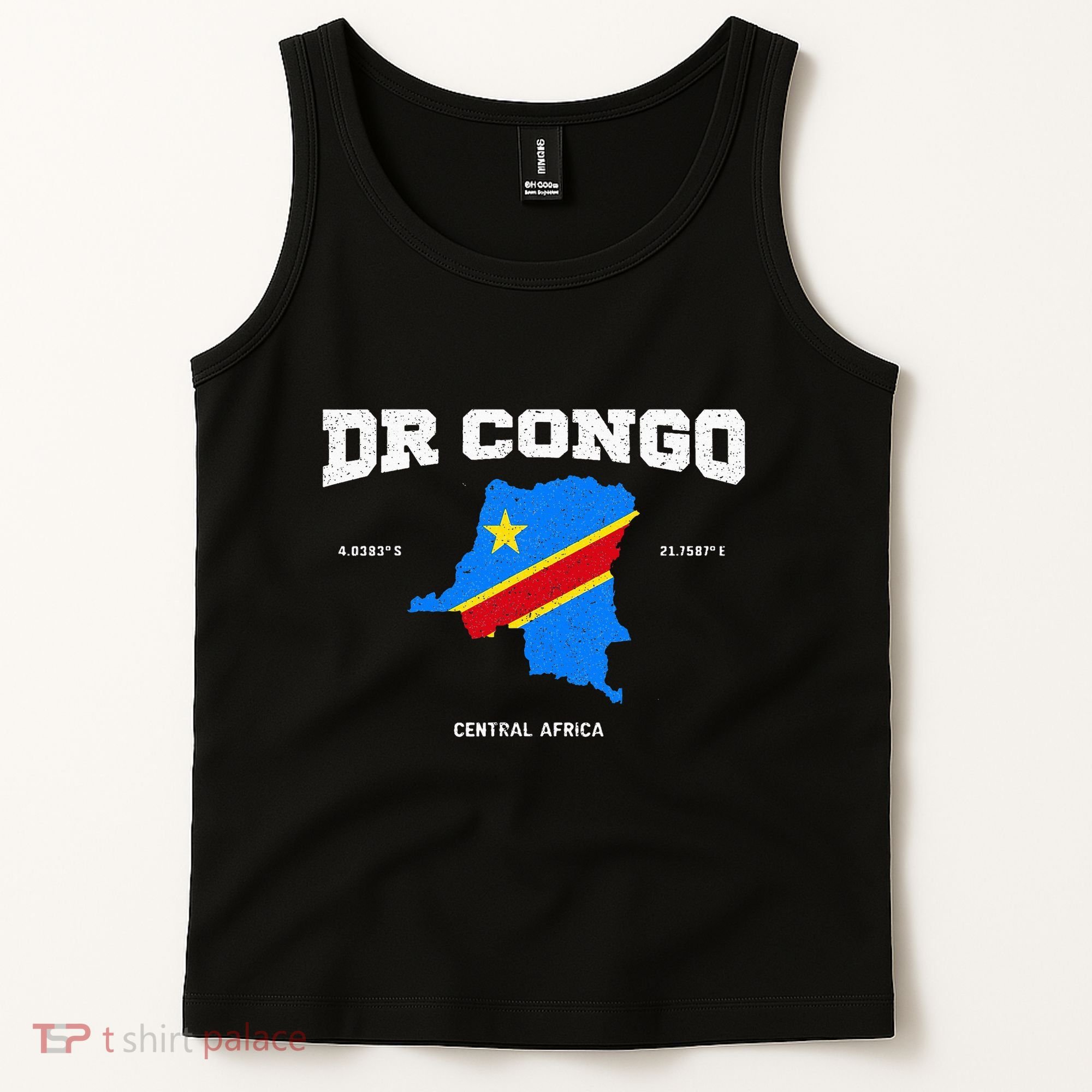 Congolese Flag And Map Dr. Congo Coordinates Tank Top