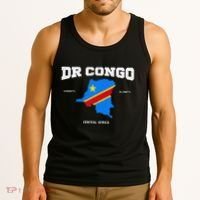 Congolese Flag And Map Dr. Congo Coordinates Tank Top thumb 3