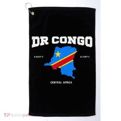 Congolese Flag And Map Dr. Congo Coordinates Golf Towel