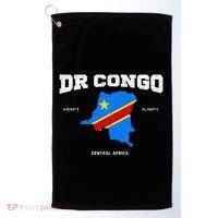 Congolese Flag And Map Dr. Congo Coordinates Golf Towel thumb 0