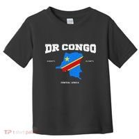Congolese Flag And Map Dr. Congo Coordinates Toddler T-Shirt thumb 0