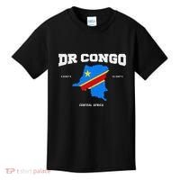 Congolese Flag And Map Dr. Congo Coordinates Kids T-Shirt thumb 0